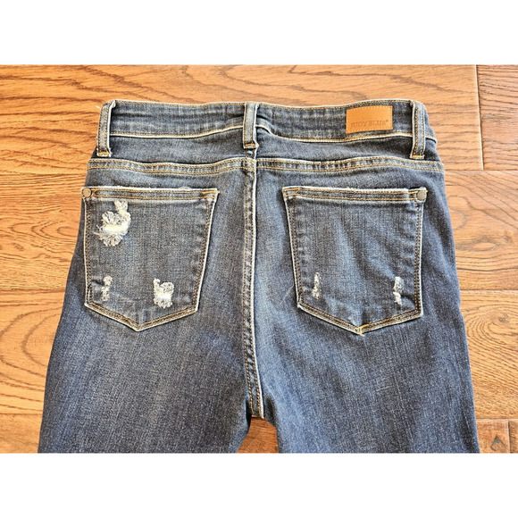 Judy Blue Jeans Womens 5 27 Skinny Fit Denim Stretch Medium Wash Distressed 30in - Picture 2 of 3